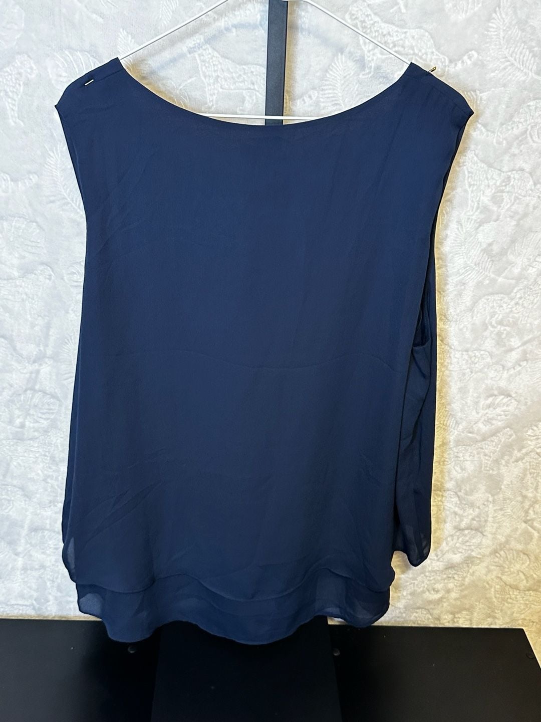 Threadz Australia Navy Blue Eyelet Lace-Up Layered Sleeveless Top Size M — image 3 of 4